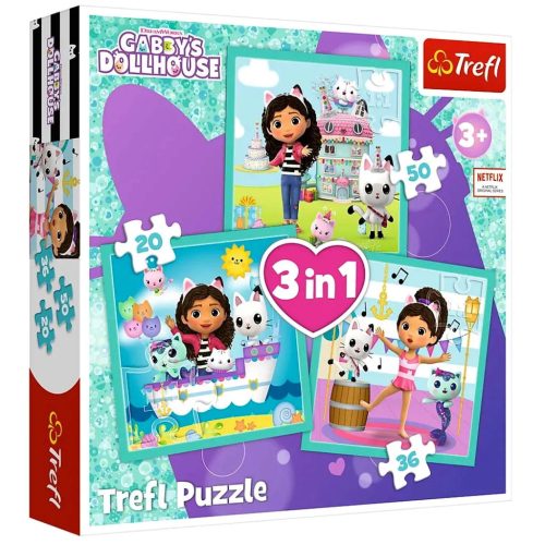 Trefl Gabi babaháza tevékenységek, 3 az 1-ben puzzle csomag