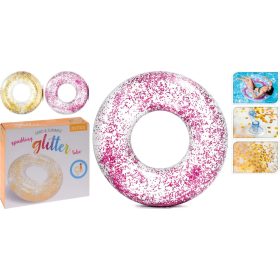 Csillámos úszókarika, átlátszó, 107 x 27 cm,