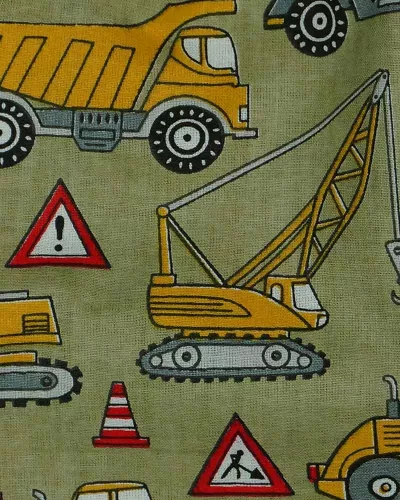 Munkagépes vállfás oviszsák, Zöld