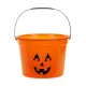 Halloween cukorkás mosolygós tök vödör, 1 db, műanyag