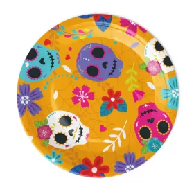Mexikói halloween tányér, 6 db/cs, 18 cm