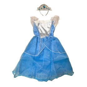 KÉK SZÍNŰ HERCEGNŐ JELMEZ TIARÁVAL 