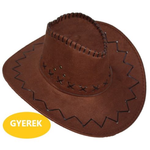 Cowboy, velúr kalap, barna , gyerek