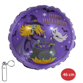 Fólia lufi, 18"/46 cm, halloween, lila boszis