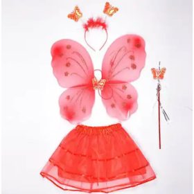 Pillangó jelmez - piros - 4 részes