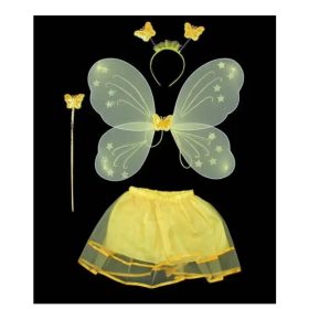 Pillangó jelmez - sárga - 4 részes, szoknyával