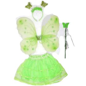 Pillangó jelmez - zöld- 4 részes, szoknyával