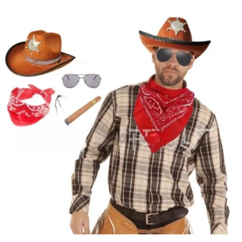 Cowboy jelmez kiegészítő szett (4 db-os)