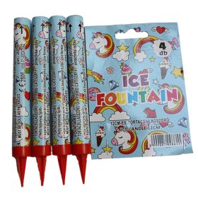 Tortatűzijáték 12 cm, unikornisos, 4 db/csomag