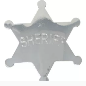 Sheriff csillag, fém kitűző, 6 cm