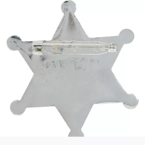 Sheriff csillag, fém kitűző, 6 cm