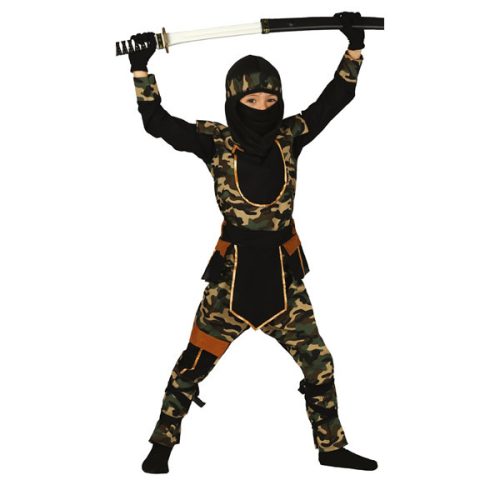 Ninja gyermek jelmez, kommandós, 7-9 éveseknek