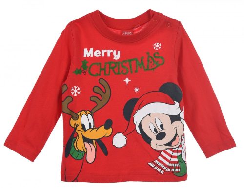 Disney Mickey Pluto Red Karácsonyi baba póló, felső 12 hó