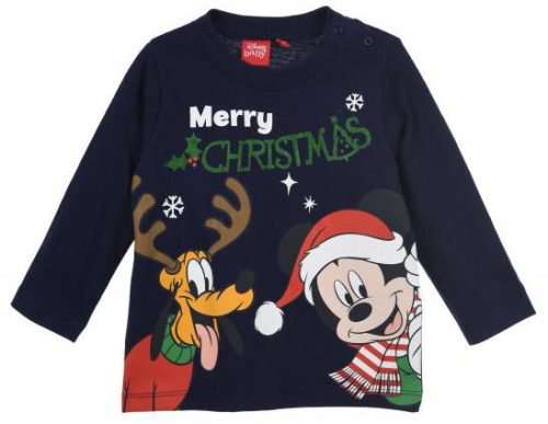 Disney Mickey Pluto Blue Karácsonyi baba póló, felső 18 hó