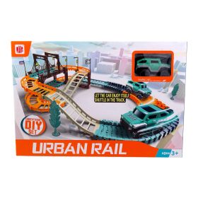  Autópálya építő szett dobozban - elemes 