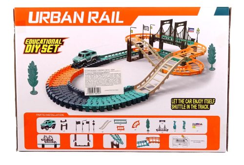  Autópálya építő szett dobozban - elemes 