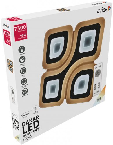 Mennyezeti Lámpa Dakar 98W(49+49) RF Távirányítóval. Led