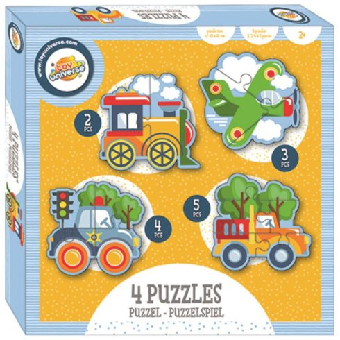 Jármű Transport forma puzzle 4 az 1-ben