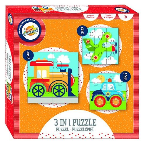 Jármű Transport puzzle 3 az 1-ben