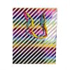 Színes Striped csillámos papír ajándéktasak, ajándékzacskó 18x10x23 cm