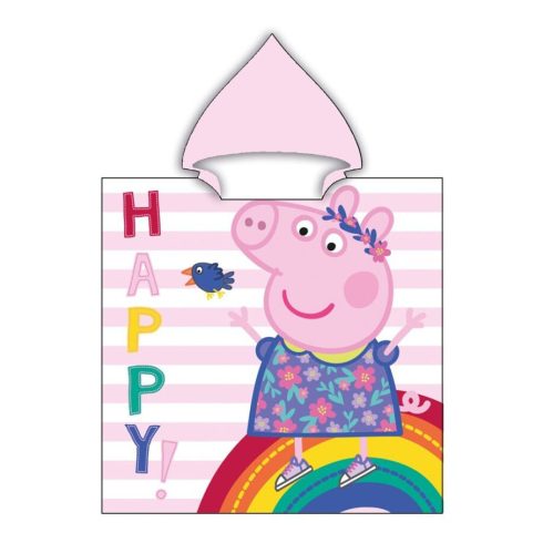 Peppa malac Happy strand törölköző poncsó 55x110 cm (Fast Dry)