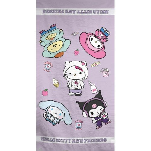 Hello Kitty Friends fürdőlepedő, strand törölköző 90x170cm