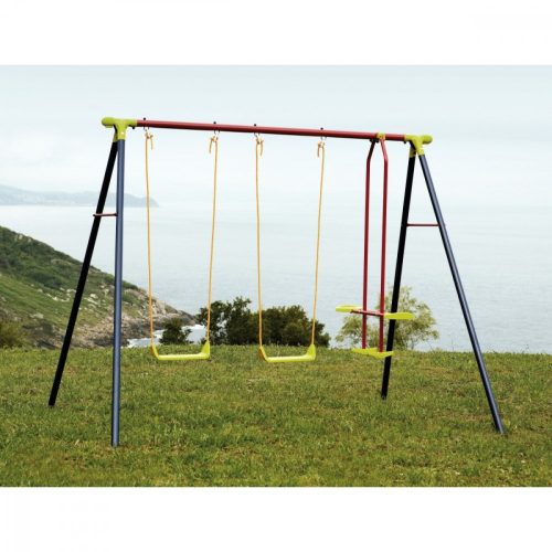 Háromüléses kerti gyerekhinta állvánnyal