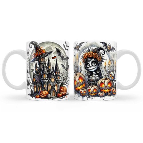 Halloween Bögre, 3 dl - Halloweeni Halott Mennyasszony - Halloween Dekoráció