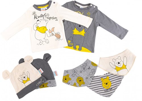 Disney Micimackó Yay baba póló + sapka és nyálkendő 7 db szett 86/92 cm