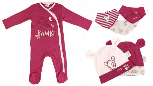 Disney Bambi Cute One baba rugdalózó + sapka és nyálkendő 6 db-os szett 86/92 cm