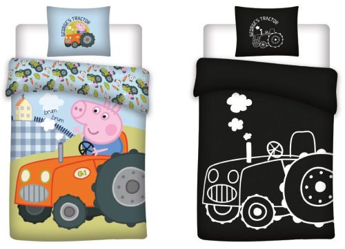 Peppa malac George's Tractor sötétben világító ágyneműhuzat 140x200cm, 70x90cm