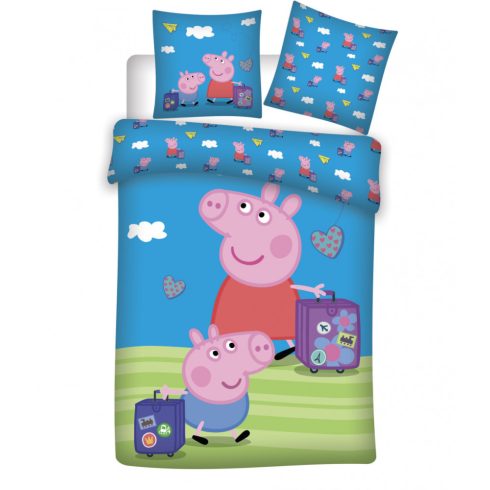 Peppa malac Travel gyerek ágyneműhuzat 100×135cm, 40×60 cm