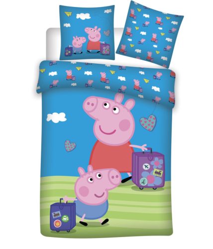 Peppa malac Travel gyerek, ovis ágyneműhuzat 100×135cm, 40×60 cm