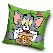 Tom és Jerry párna, díszpárna 40*40 cm, zöld