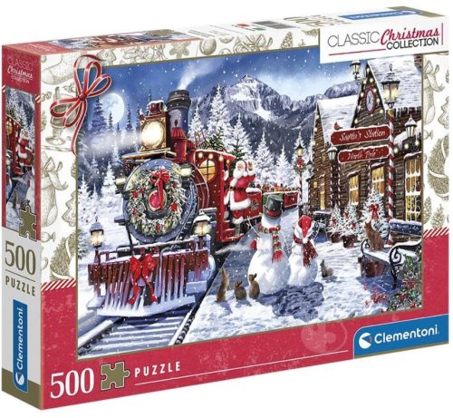 Karácsony Train Station 500 db-os puzzle Clementoni
