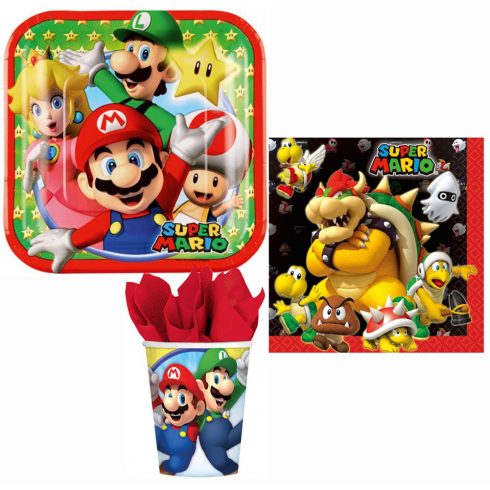 Super Mario Mushroom World party szett 36 db-os 18 cm-es tányérral