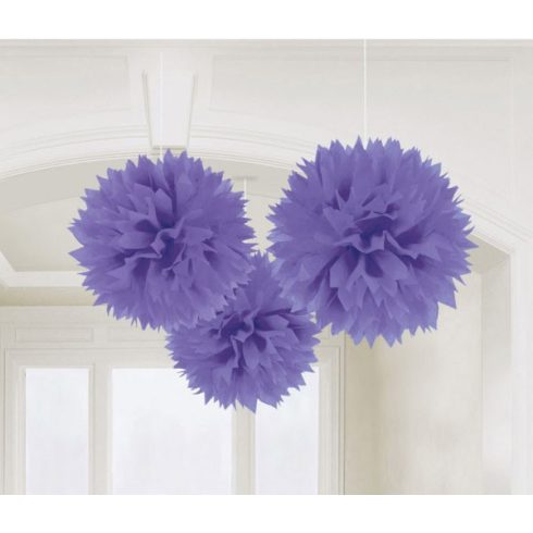 Lila New Purple függő pom pom dekoráció 3 db-os