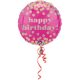 Happy Birthday Pink Dotty fólia lufi 43 cm