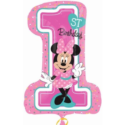 Disney Minnie Első születésnap fólia lufi 71 cm