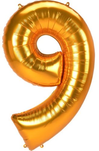 Arany Gold 9-es szám fólia lufi 137 cm
