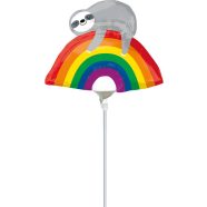 Lajhár Rainbow mini fólia lufi 25 cm (WP)