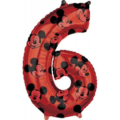 Disney Mickey Red fólia lufi 6-os szám 66 cm