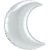 White Crescent szatén hold fólia lufi 89 cm