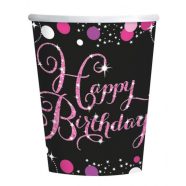 Happy Birthday Pink papír pohár 8 db-os 250 ml