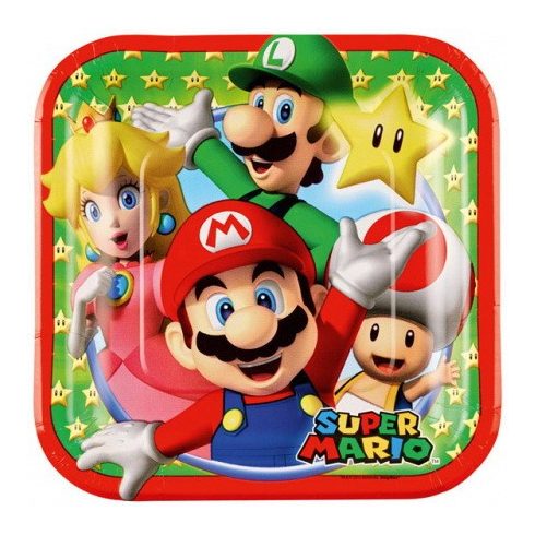 Super Mario Mushroom World papírtányér 8 db-os 18 cm