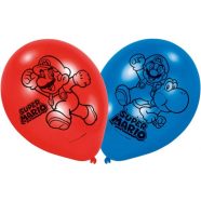   Super Mario Mushroom léggömb, lufi 6 db-os 9 inch (22,8 cm)