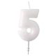 Fehér White csillámos gyertya 5-ös 6,5 cm