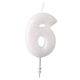 Fehér White csillámos gyertya 6-os 6,5 cm