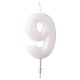 Fehér White csillámos gyertya 9-es 6,5 cm