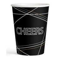 Cheers Black papír pohár 8 db-os 250 ml